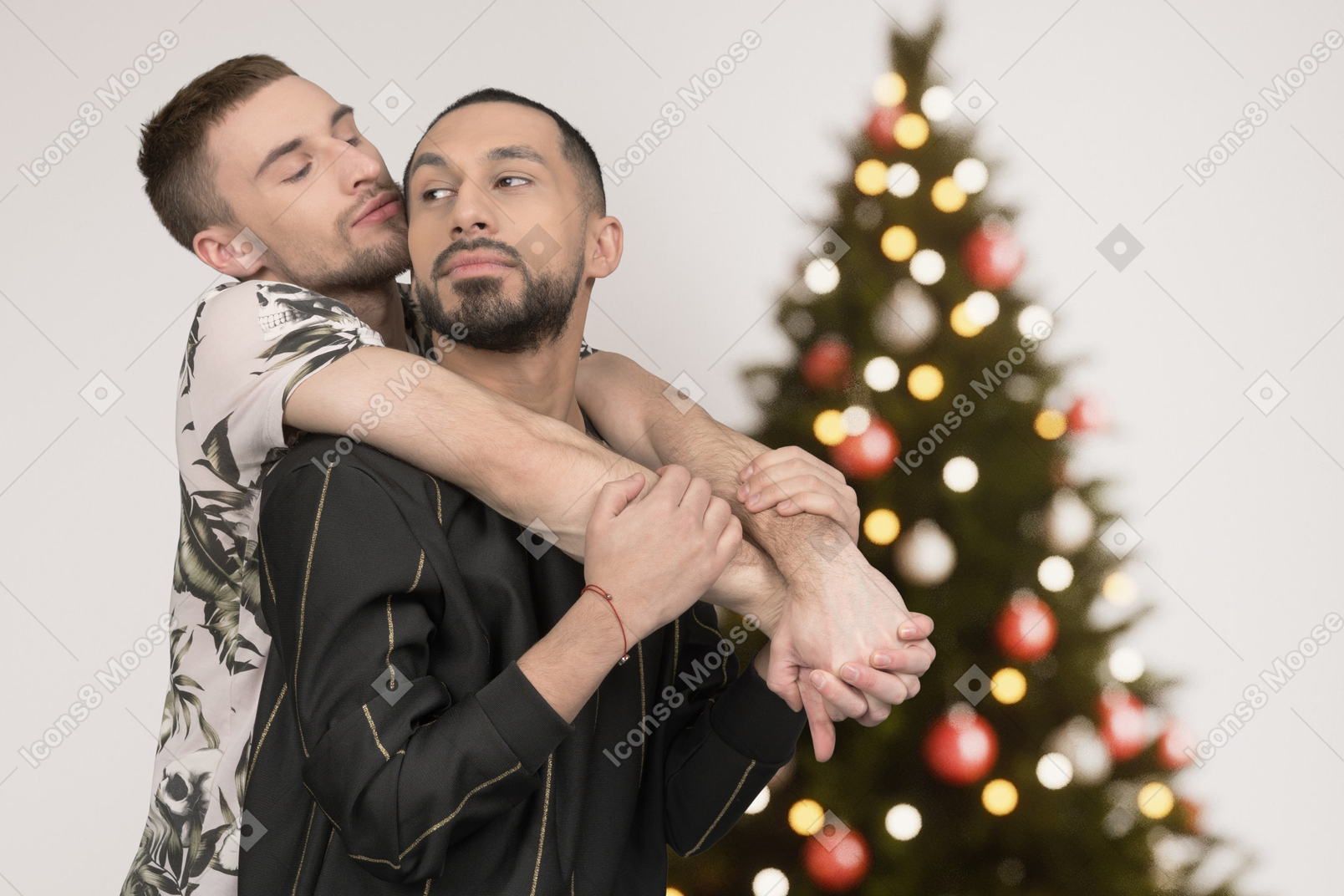 Two gay friends ready for christmas