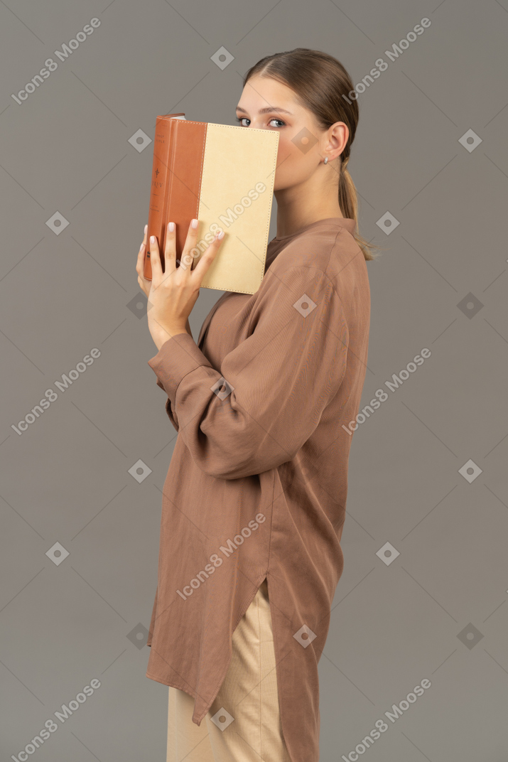 Woman covering face