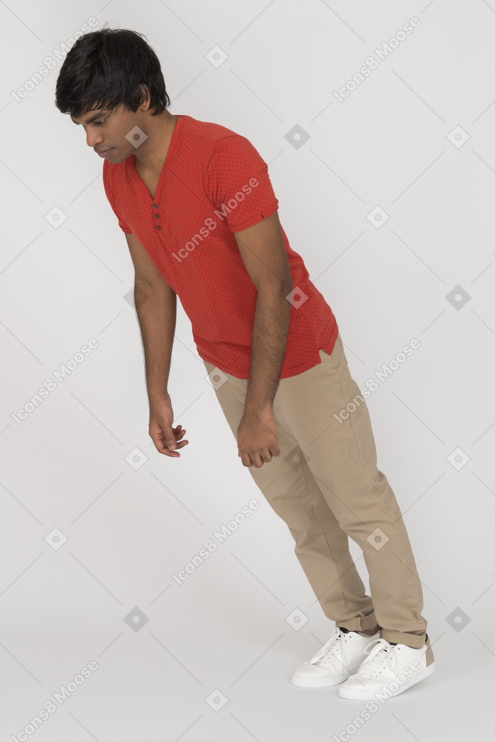 Relaxed young man falling down