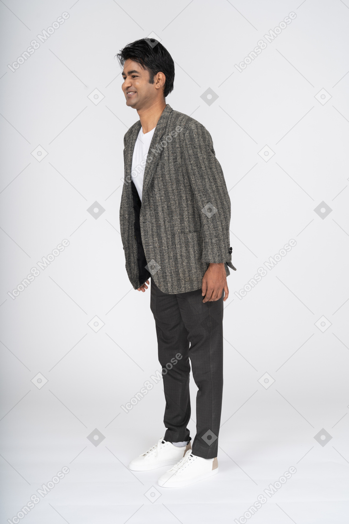 Man in jacket standing