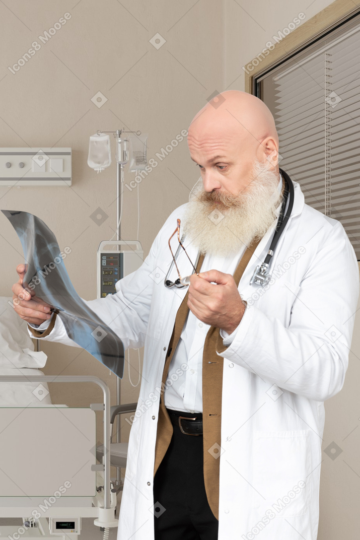 Doctor checking x-ray image