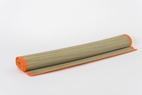Bamboo mat on white background