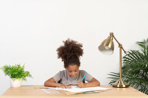 Cute girl doing homework