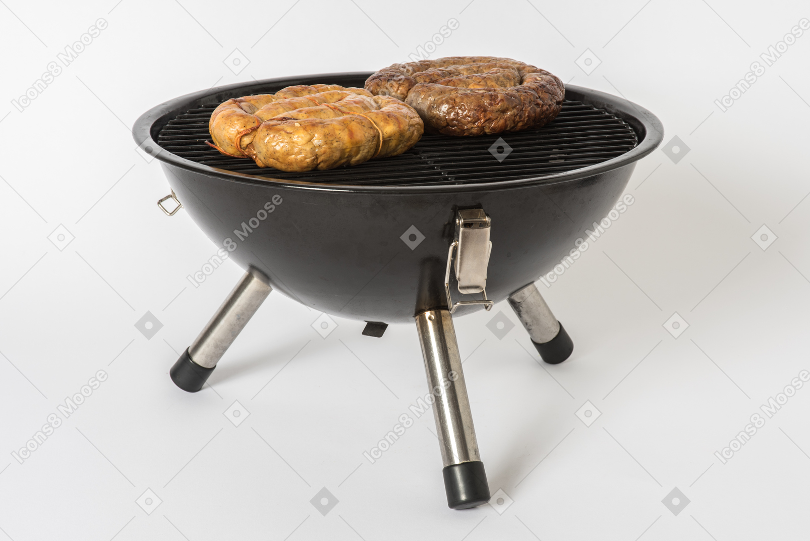 Two sausages on grill