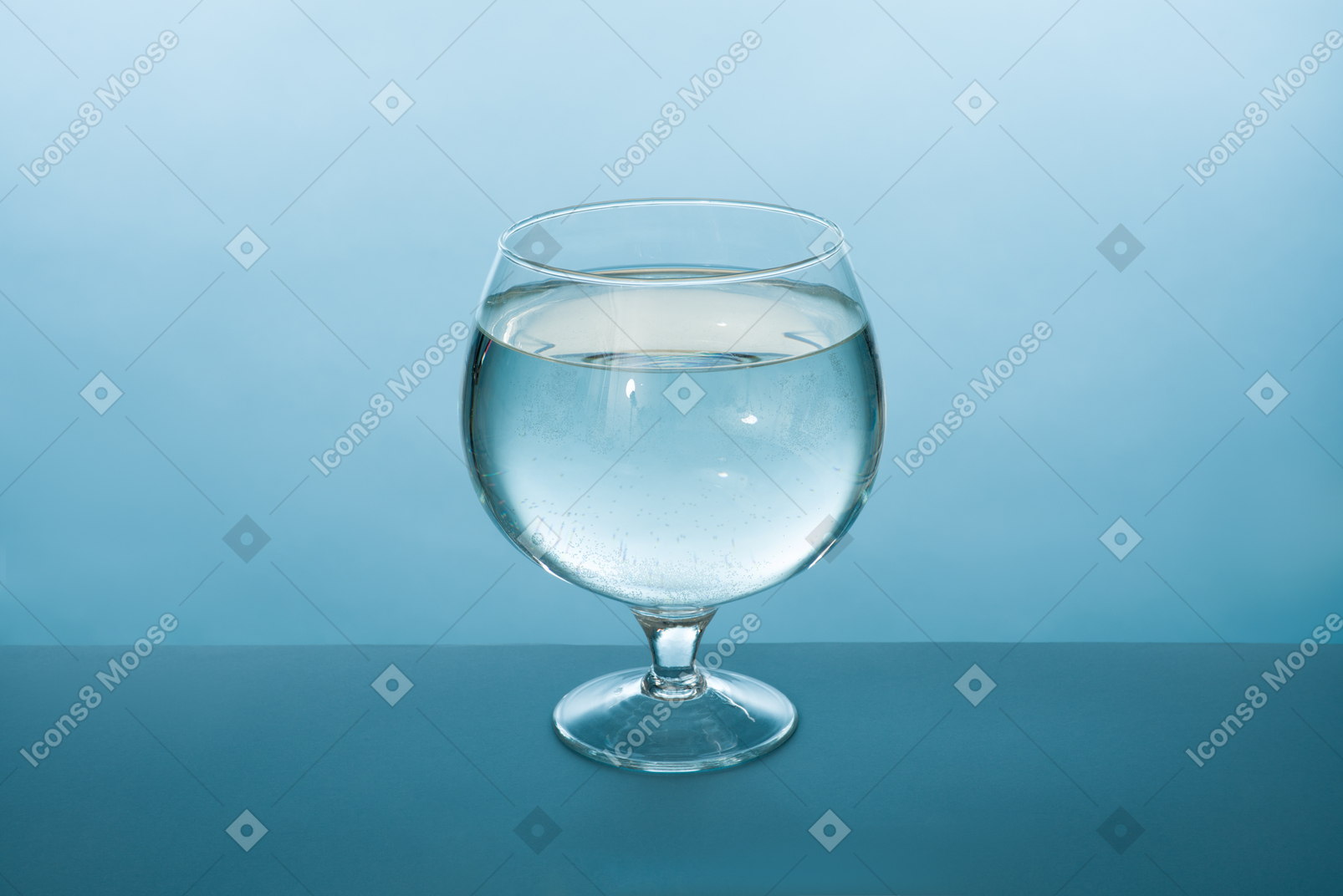 Brandy glass full of clean water