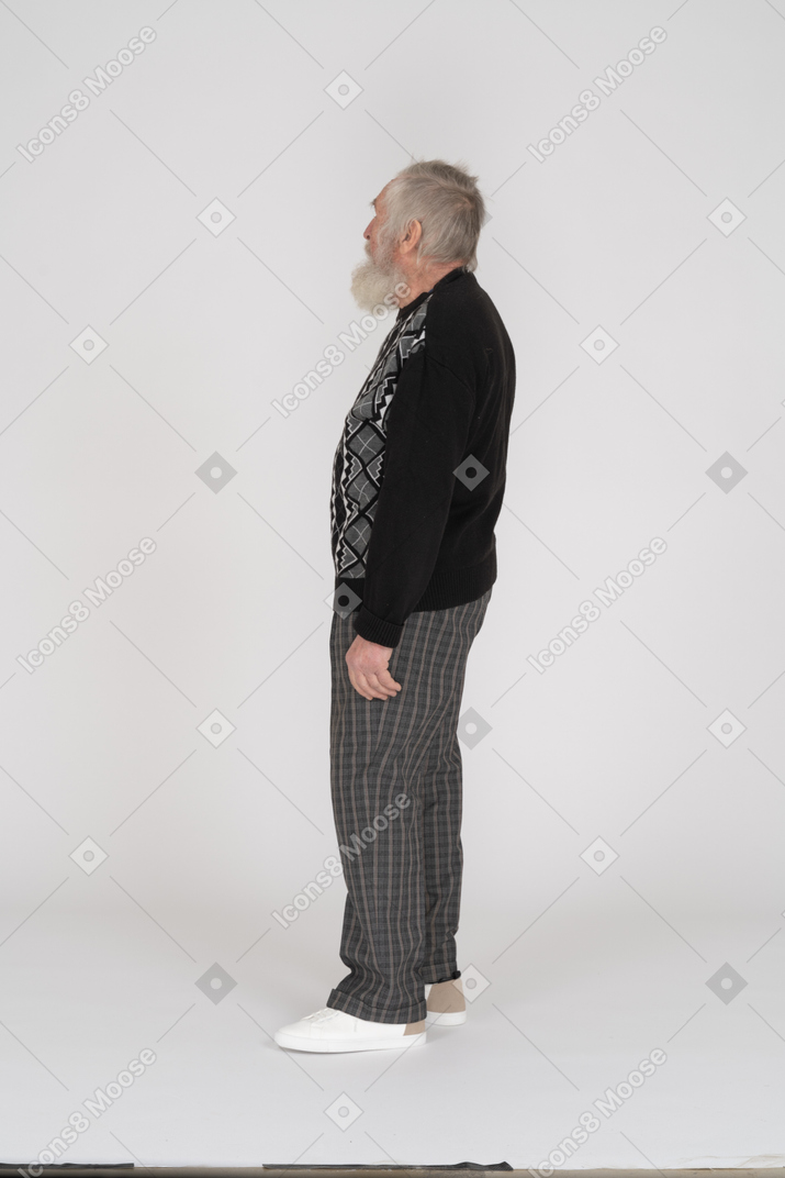 Side view of old man