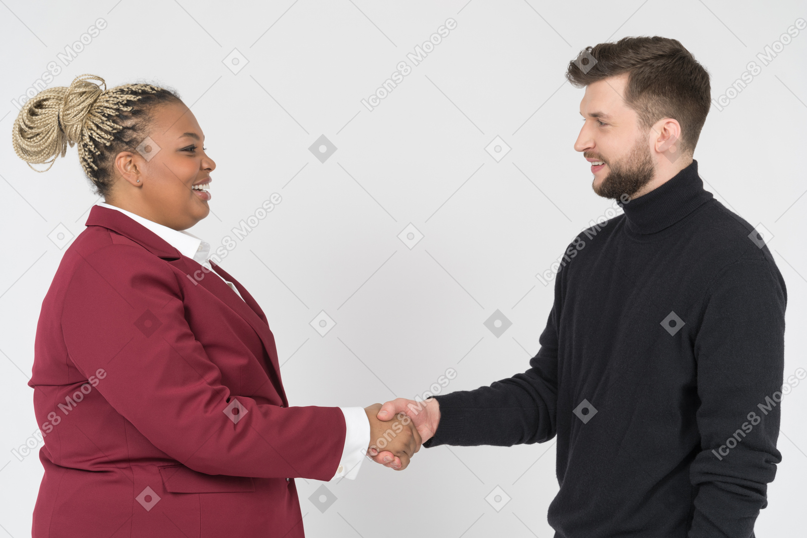 Manager greeting a new employee