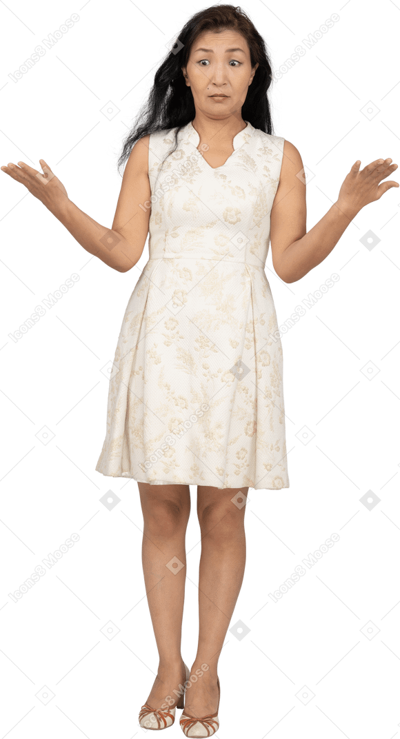 Woman in beautiful dress standing