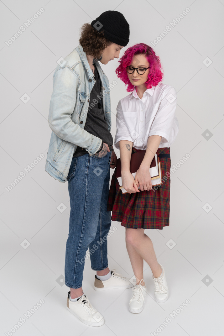 Full-length of a cute student couple