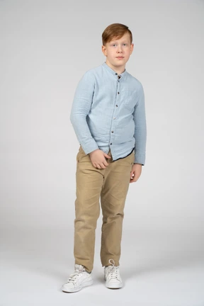 Front view of a cute boy looking at camera