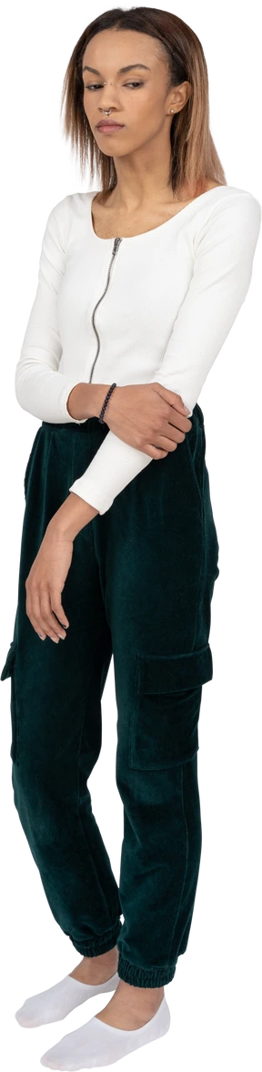 Woman in casual clothes standing