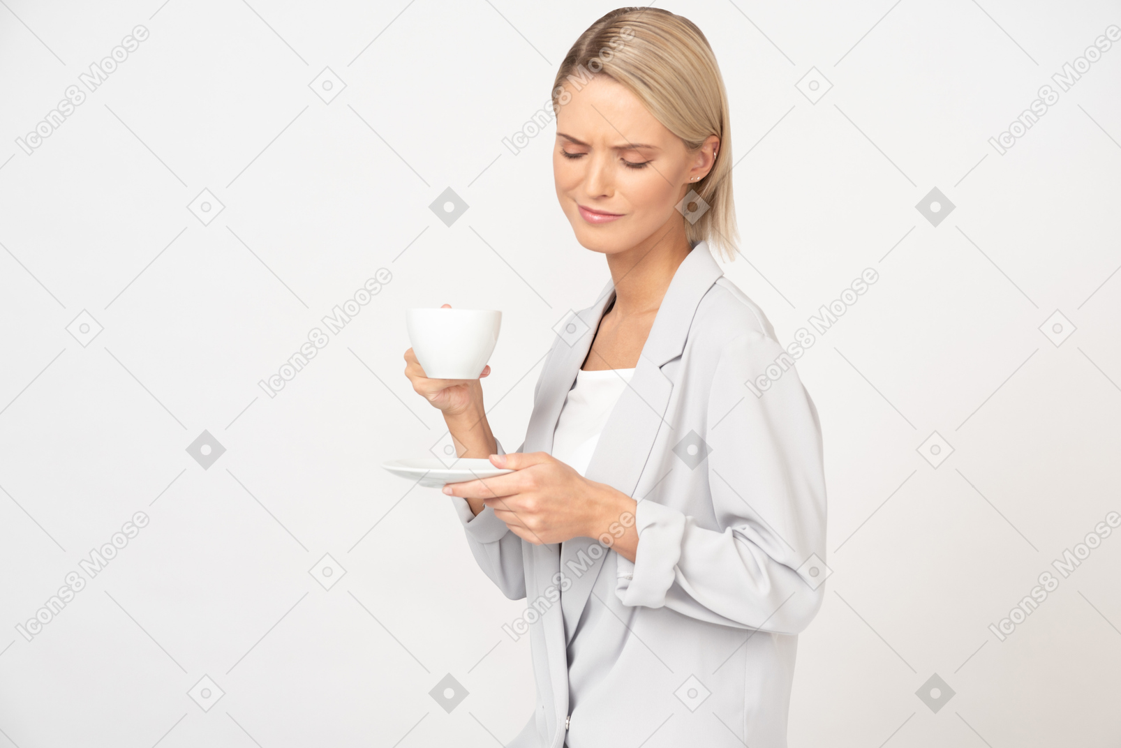 Disappointed with her coffee