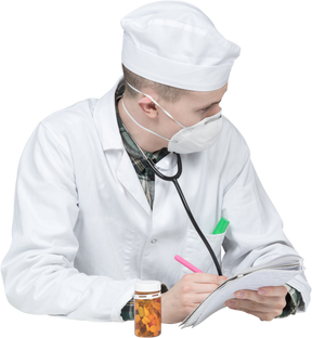 Doctor writting something