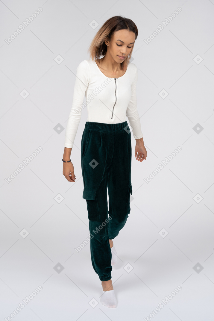 Woman in casual clothes standing