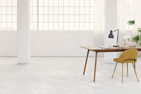 Loft interior with work desk and chair