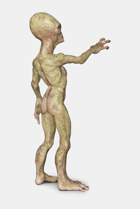 Alien standing with hands up