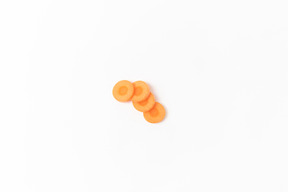 Carrot slices on white background