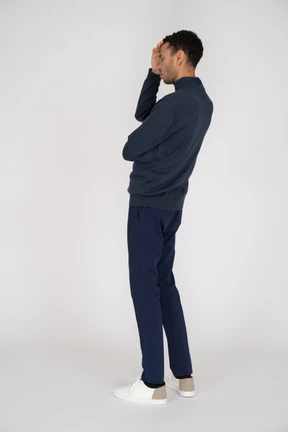 Man in black clothes standing