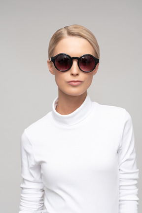 Attractive woman wearing sunglasses