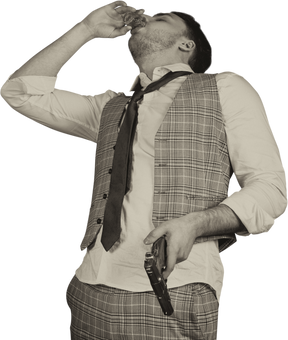 Gentleman drinking a shooter
