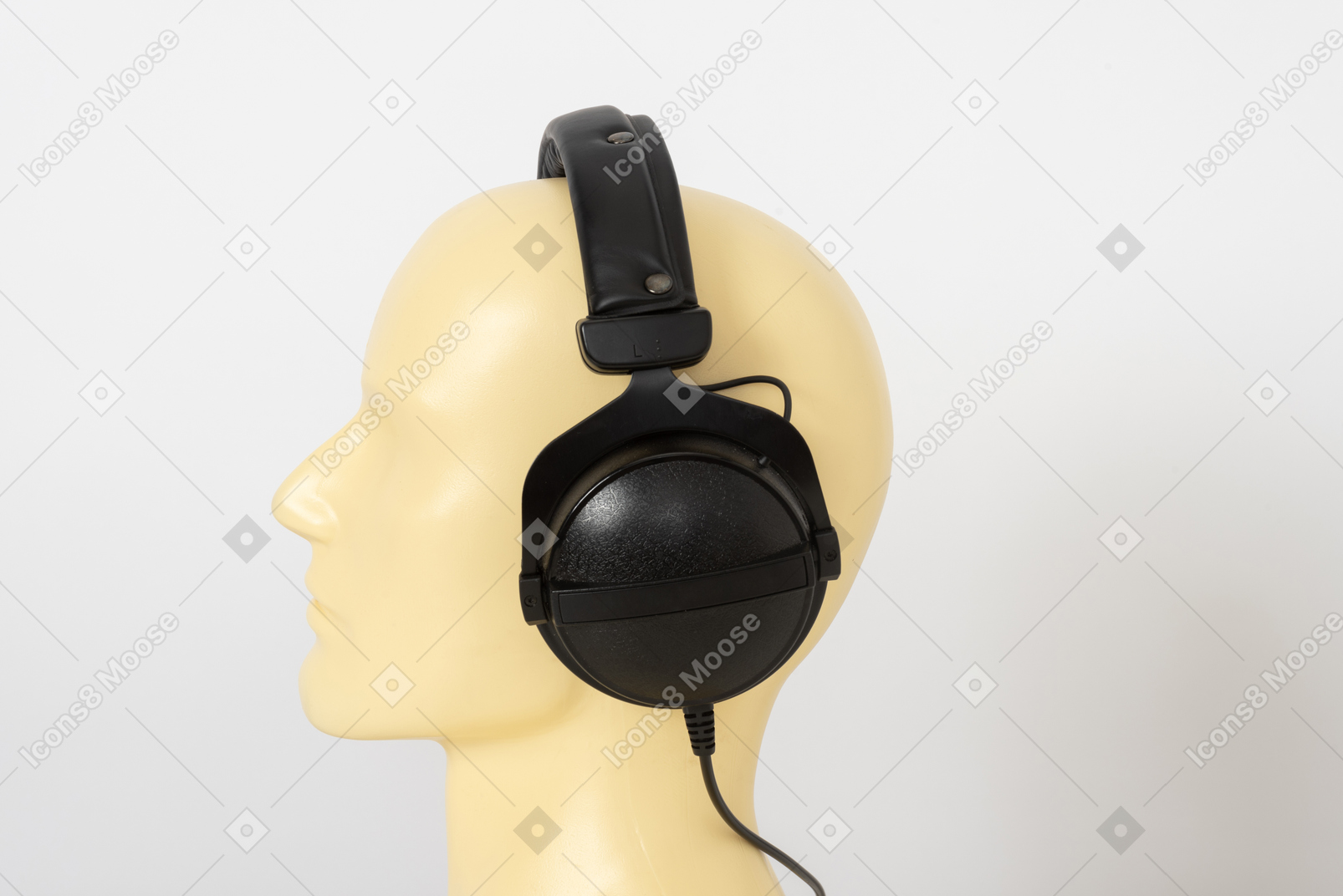 Headphones on a mannequin head