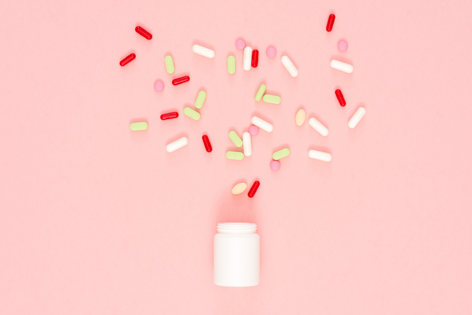 Scattered colorful pills
