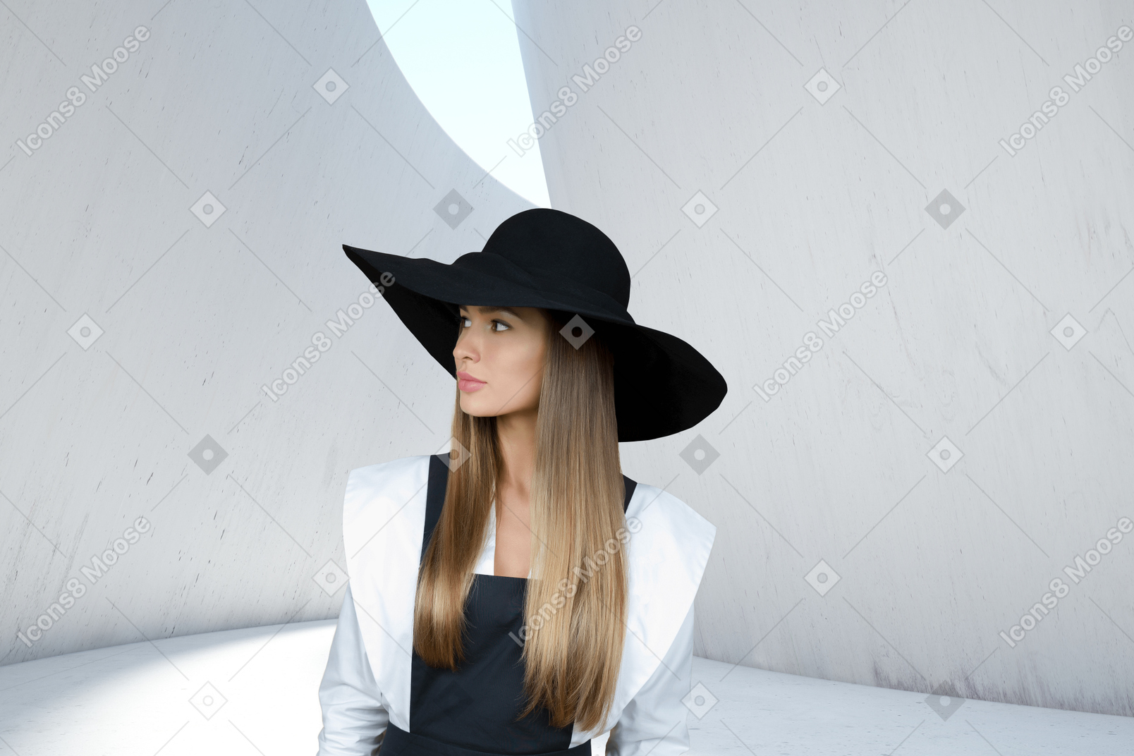 Mujer joven con un sombrero