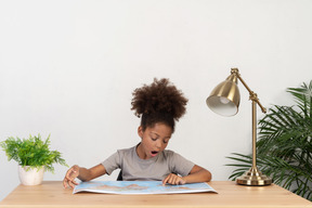 Cute girl doing homework