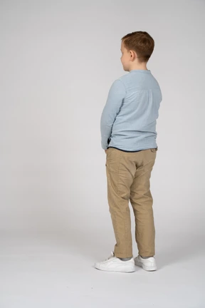 Cute boy posing in profile