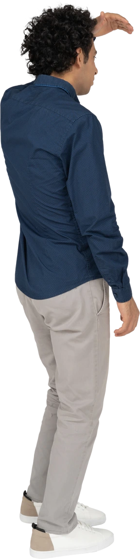 Side view of a man in casual clothes
