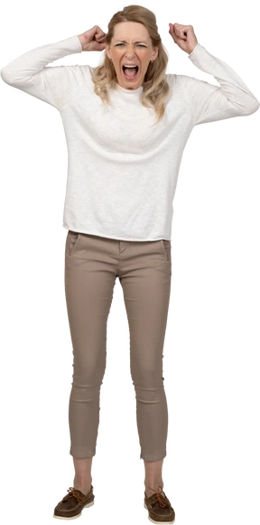 Woman in casual clothes standing