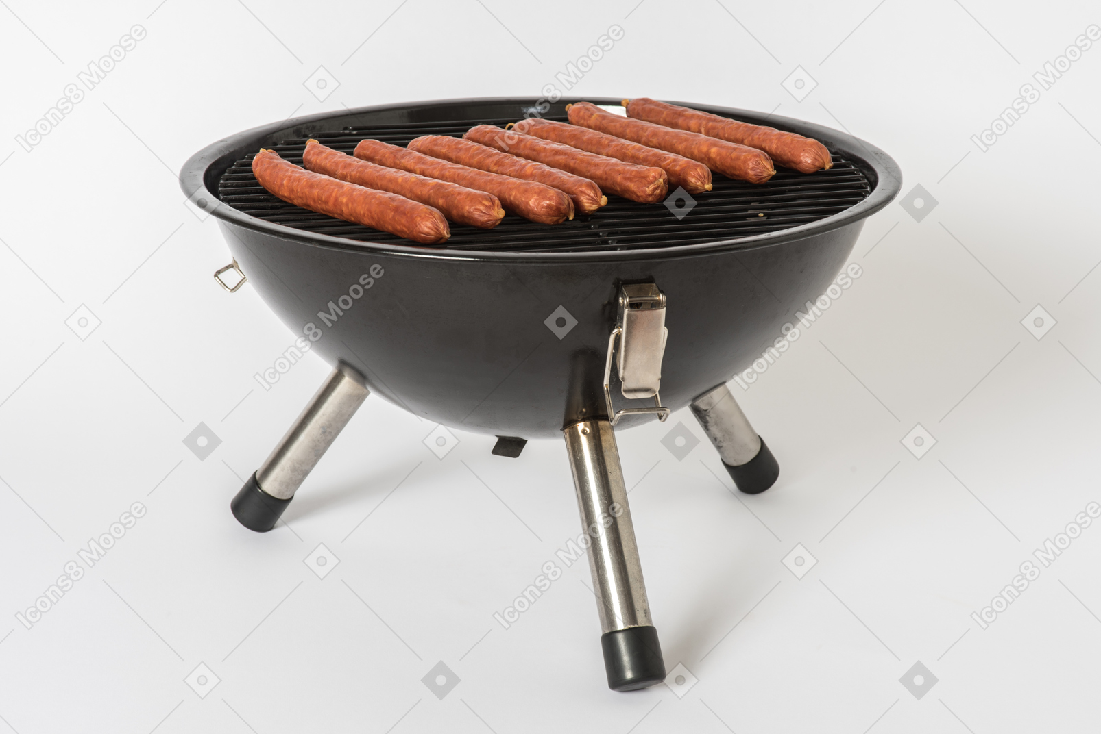 Few sausages on grill
