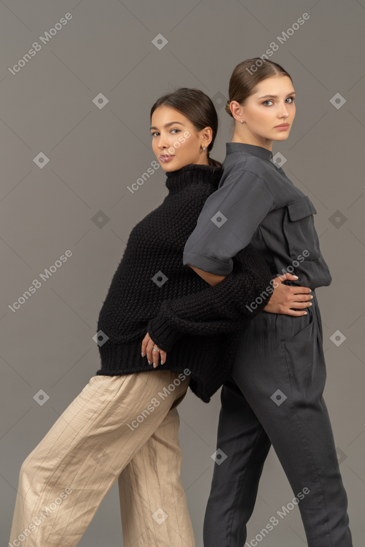 Two woman embracing