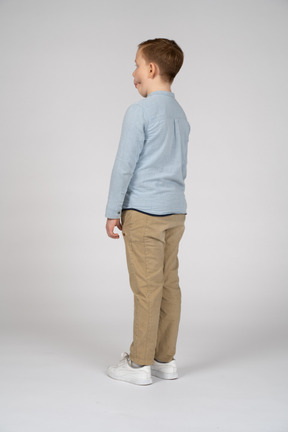 Rear view of boy