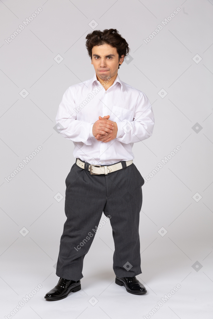 Man with hands folded