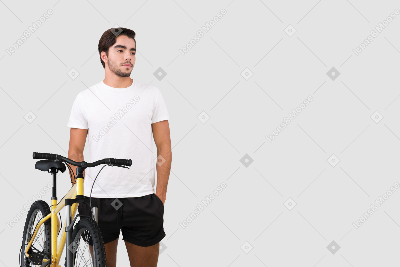 A man with a bicycle