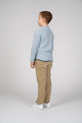 Rear view of boy