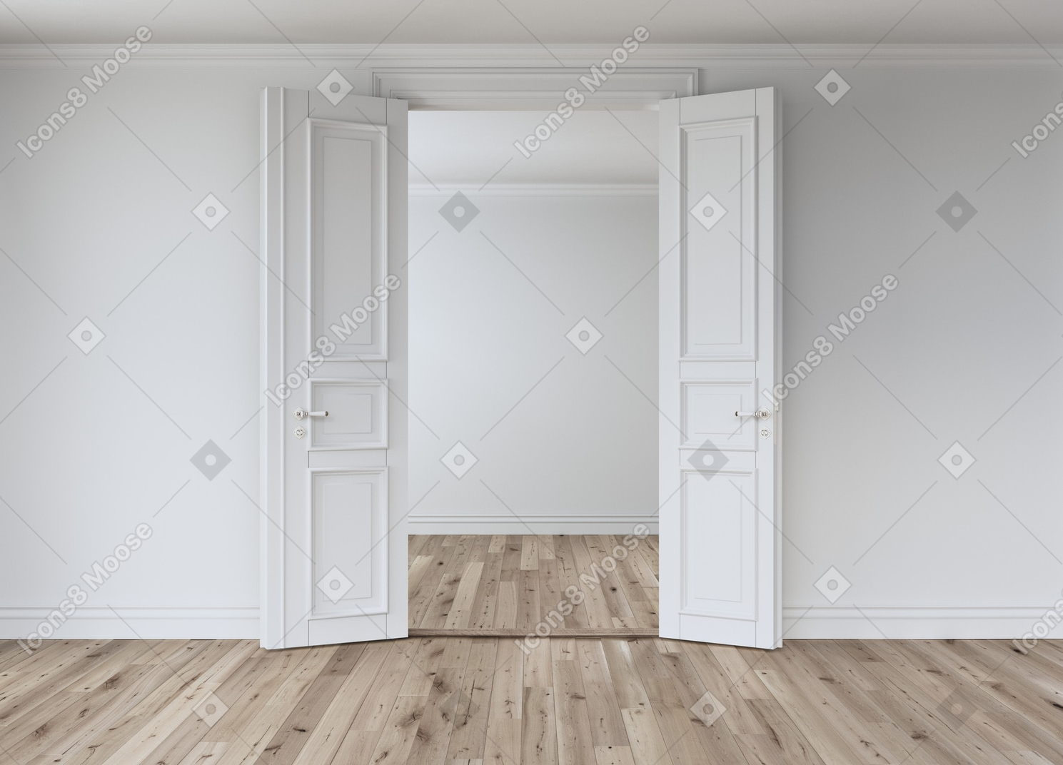 Empty room with a white wall