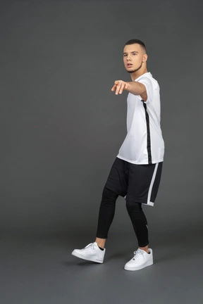 Young man exercising
