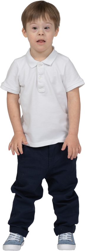Front view of a boy standing