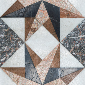 Floor made of granite and concrete triangles