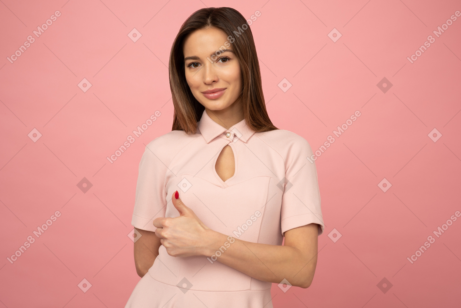 Girl showing a 'thumbs up' gesture