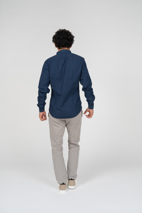 Rear view of a man in casual clothes