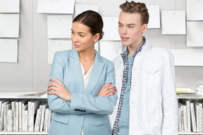 A man and a woman standing next to each other