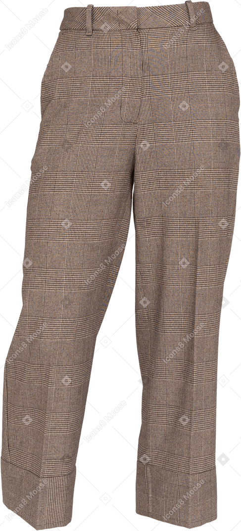 Brown checkered wide-leg pants