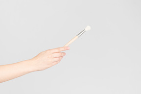 Female hand holding brush