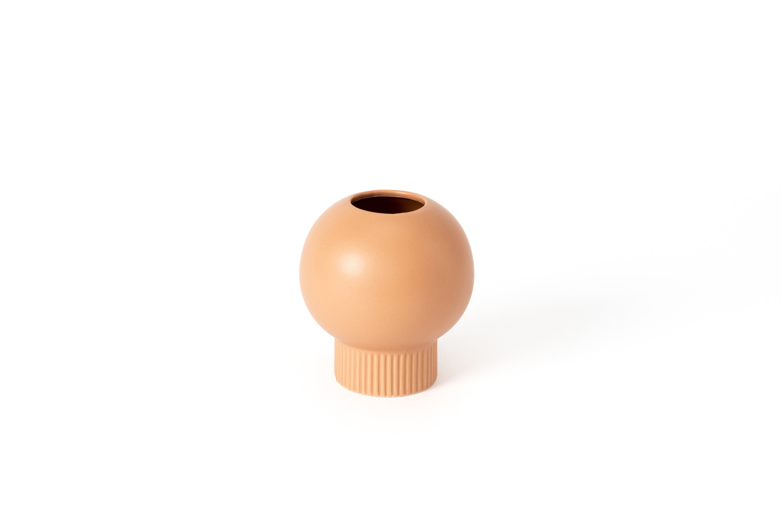 Round terracota vase