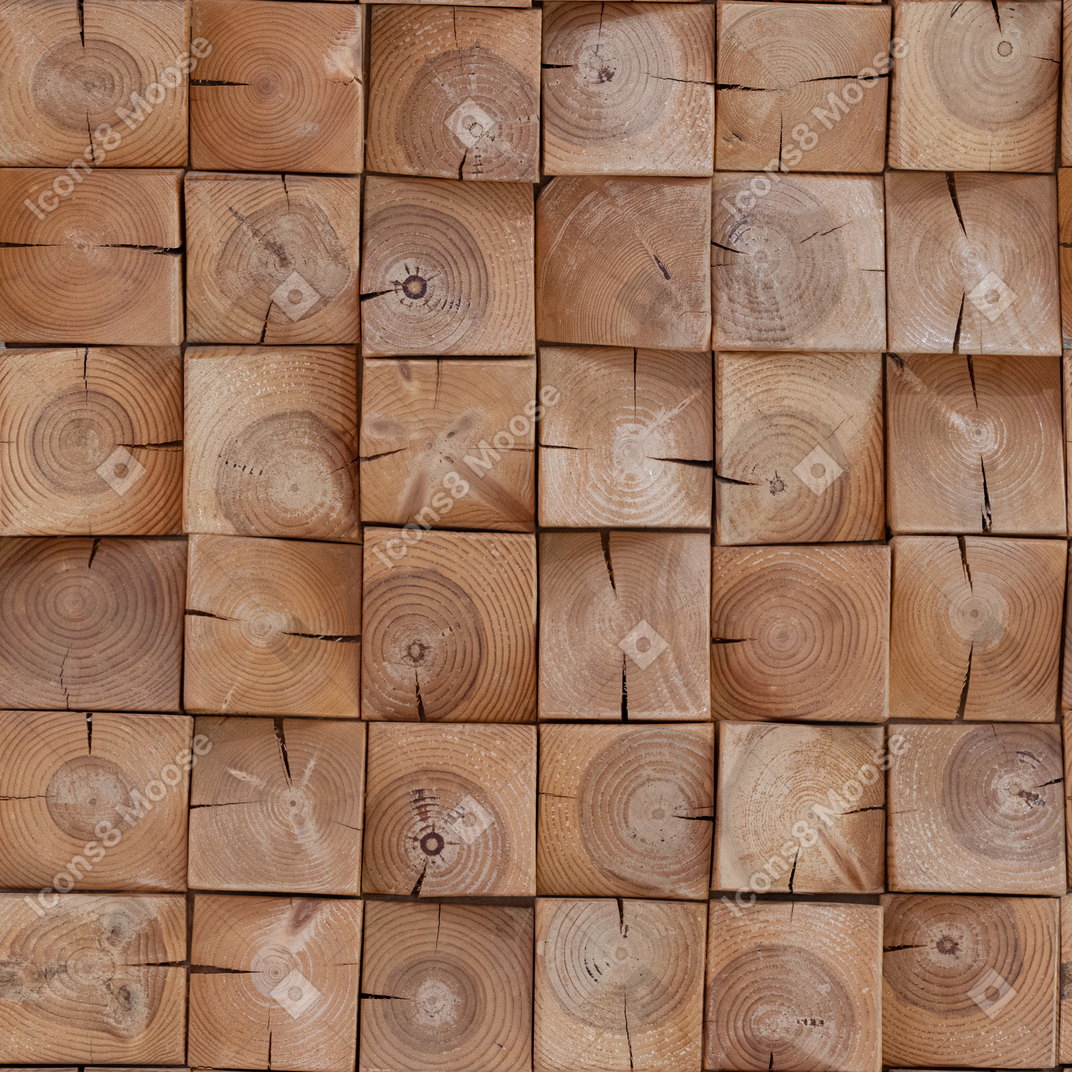 Stack of square sawed logs