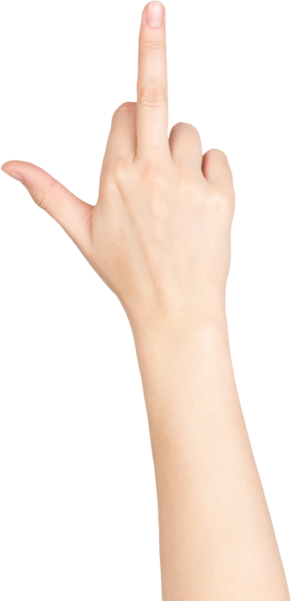 Weibliche Hand, Die Mittelfinger Zeigt Geste Des Angriffs Oder Der