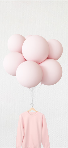 Pink sweatshirt with balloons